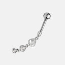 PIERCING DE OMBLIGO LÁGRIMA CON BARRA DE ACERO