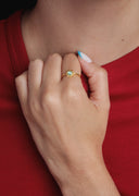 ANILLO SOL ÓPALO BAÑO ORO