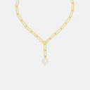 COLLAR PERLA ENLAZADA BAÑO DE ORO